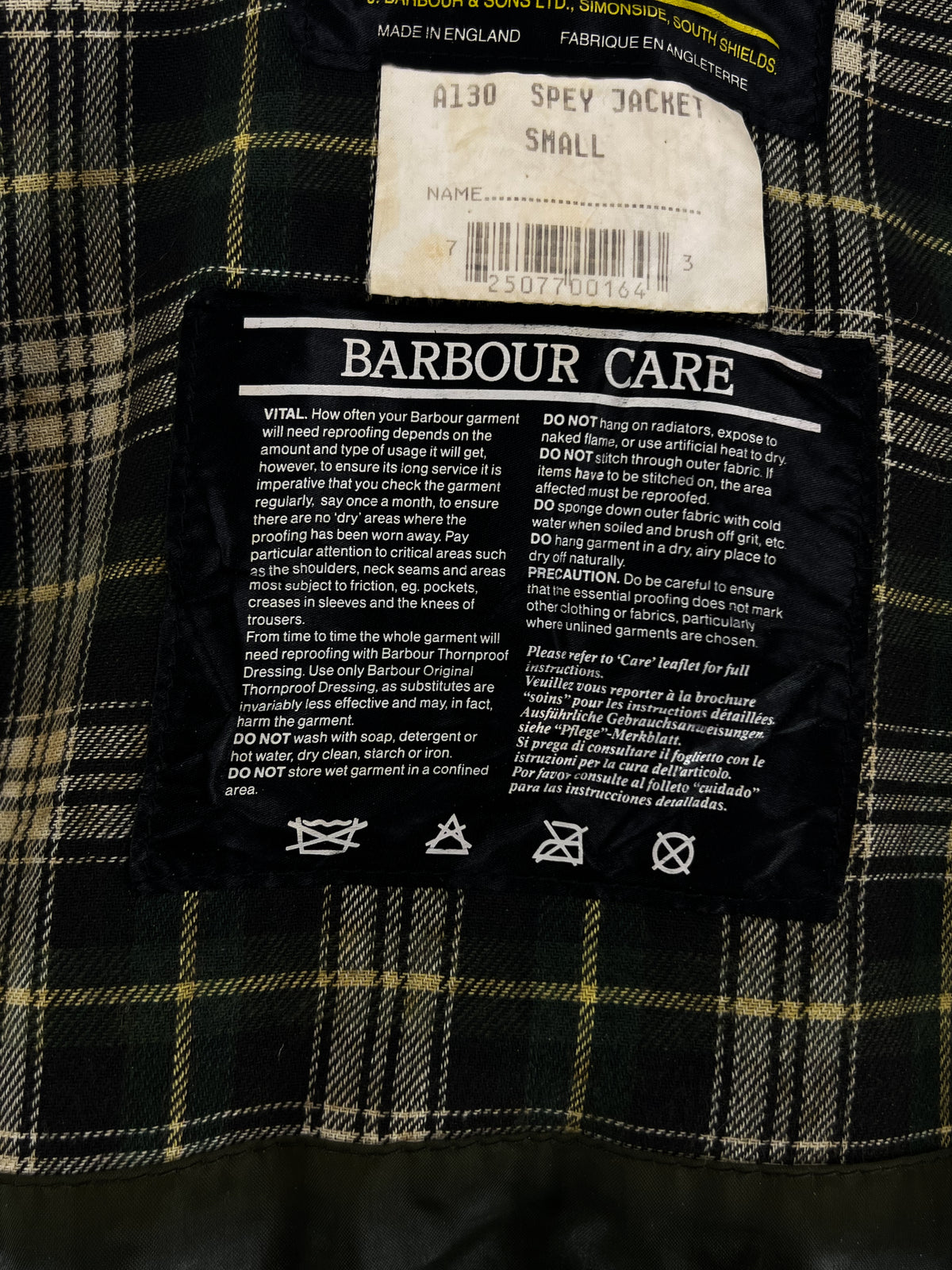 Veste Barbour Spey vintage (XS) - RARE