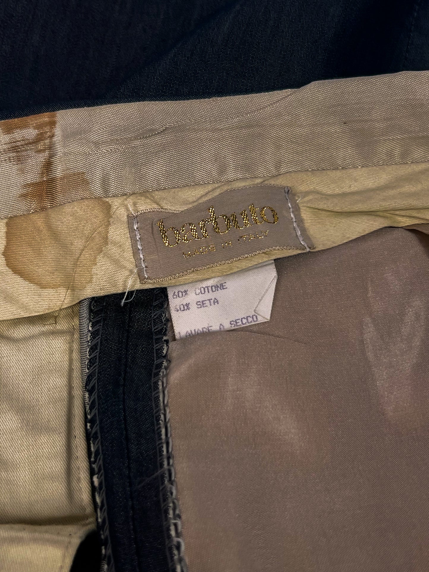 Pantaloni Barbuto in Misto Seta anni '80