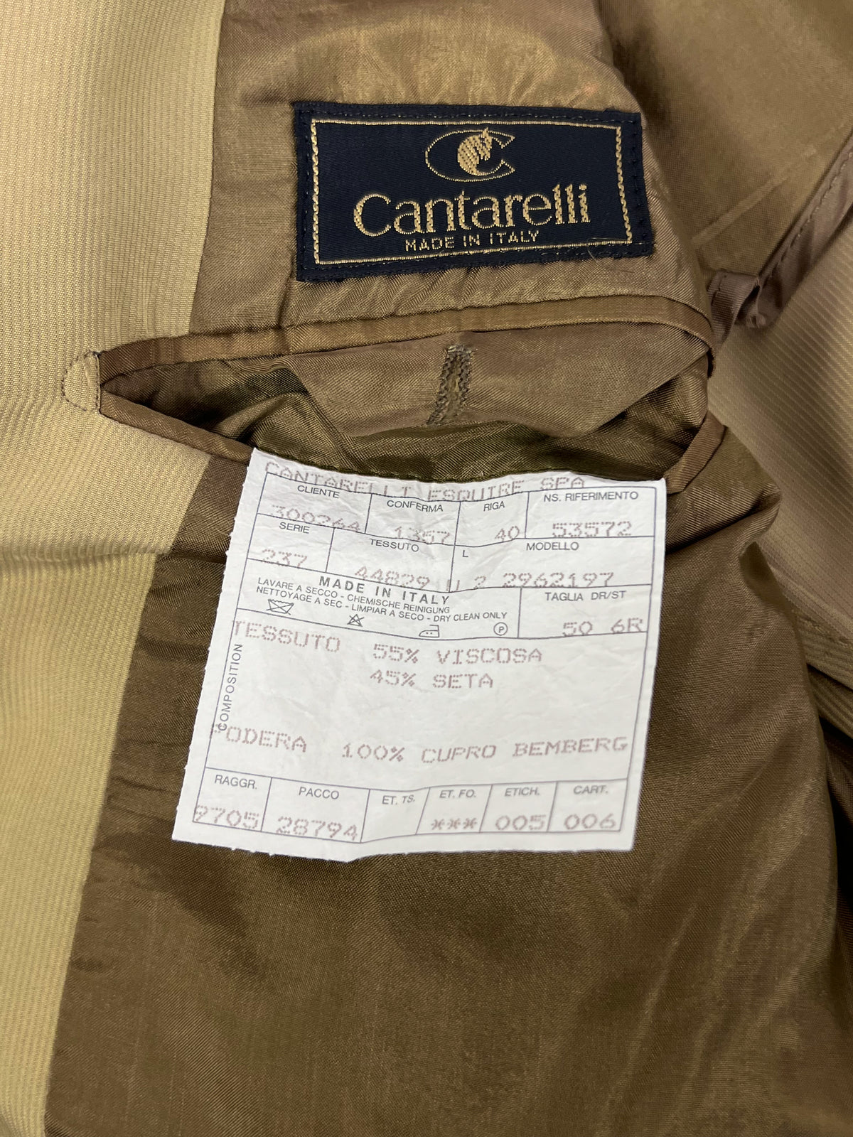 Costume Cantarelli vintage en soie mélangée