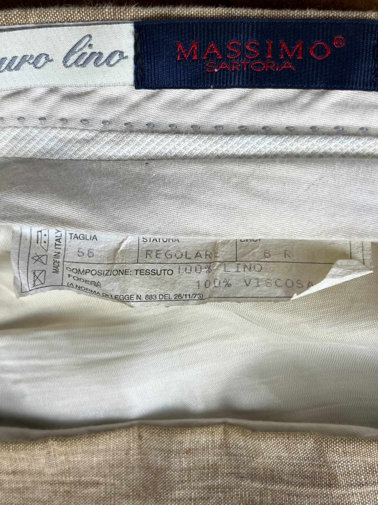 Pantaloni in Puro Lino Massimo Sartoria