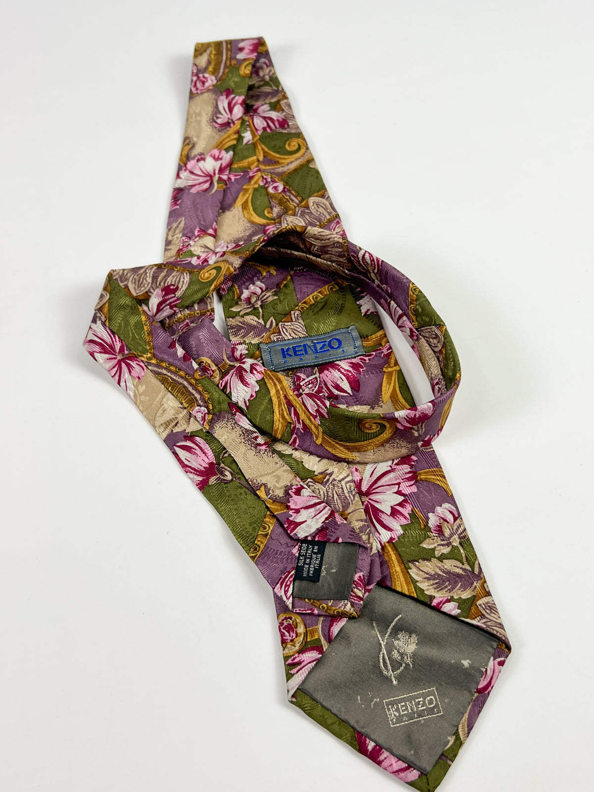 Cravatta vintage Kenzo floreale barocco