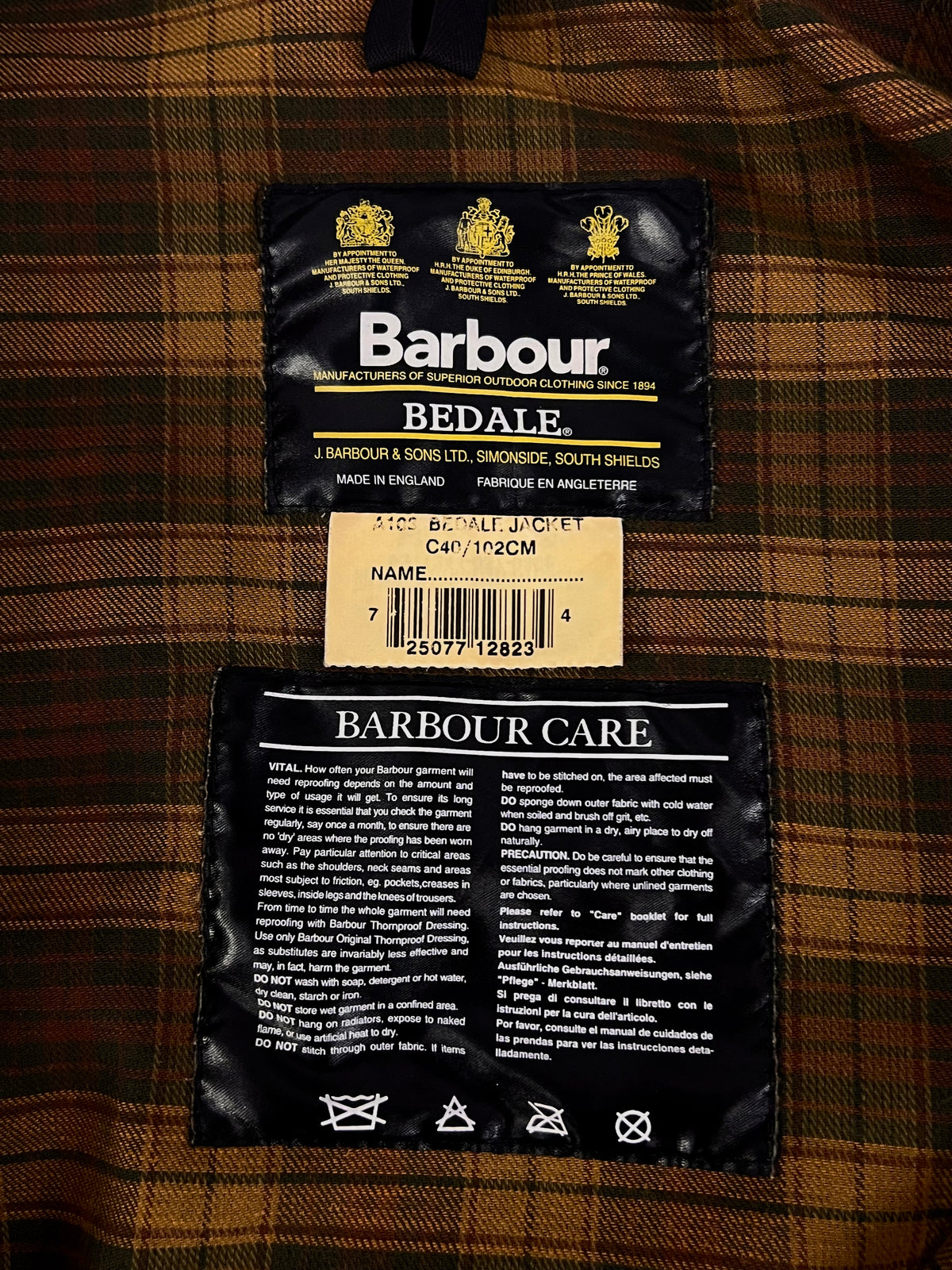 Barbour Bedale Rustic 1996 C40 (M) - Complete