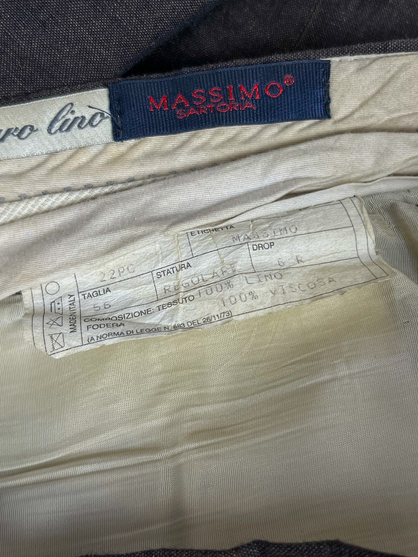 Pantaloni in Puro Lino Massimo Sartoria