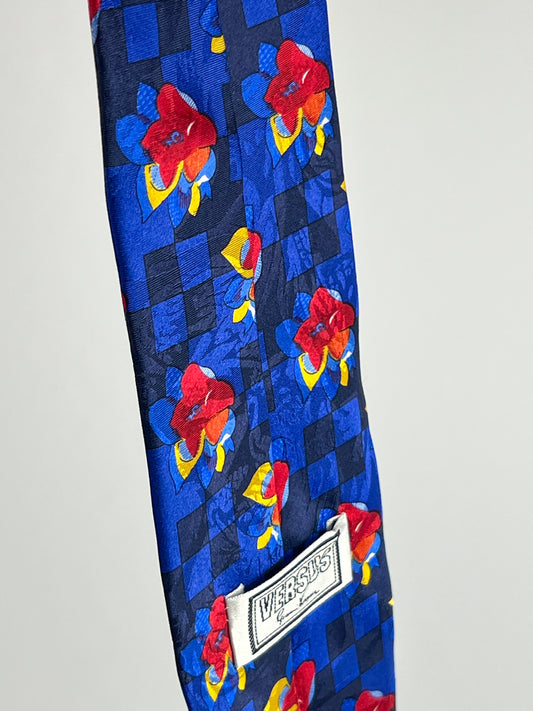 Cravatta vintage Gianni Versace Versus floreale geometrico