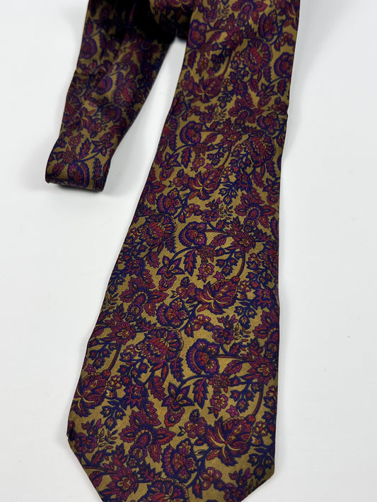 Cravatta vintage Fontana di Trevi floreale