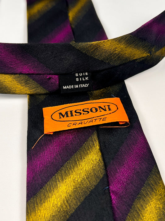 Cravate régimentaire Missoni vintage