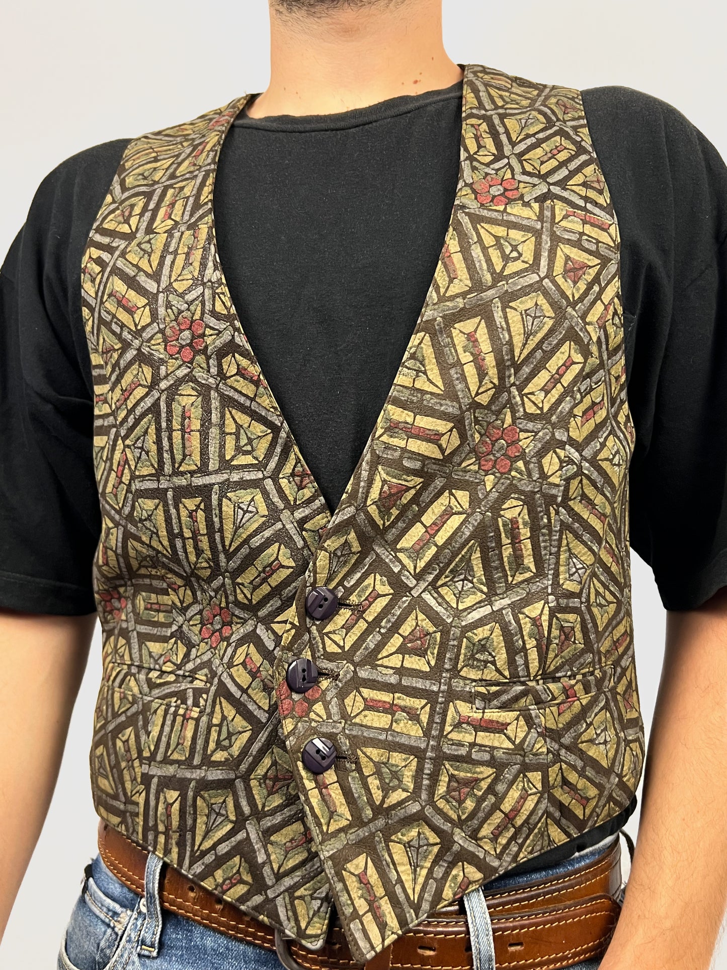 Gilet in Pelle Stampata