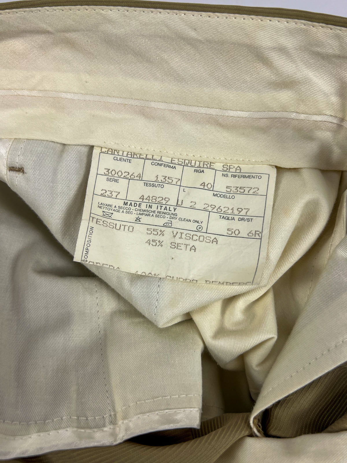 Costume Cantarelli vintage en soie mélangée
