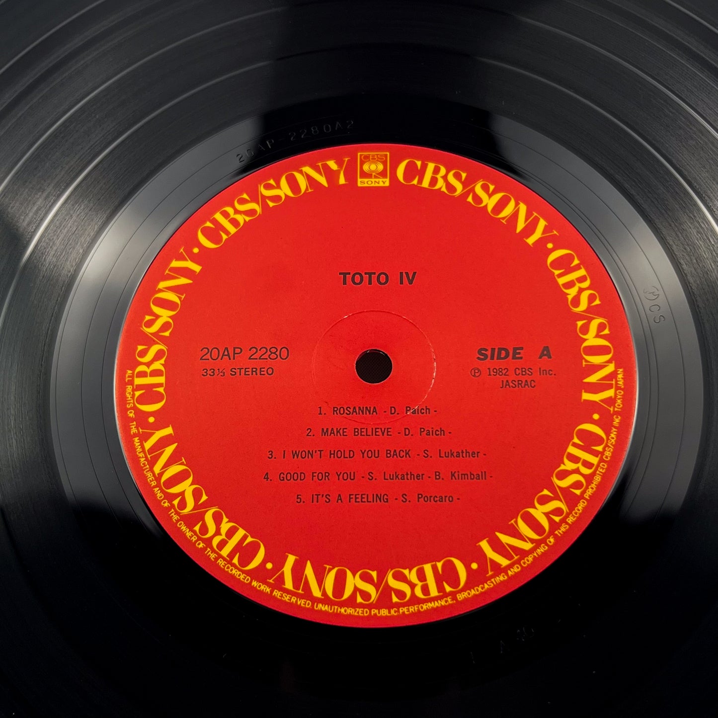 Toto IV – 1ª Edizione Giapponese 20AP 2280 1982