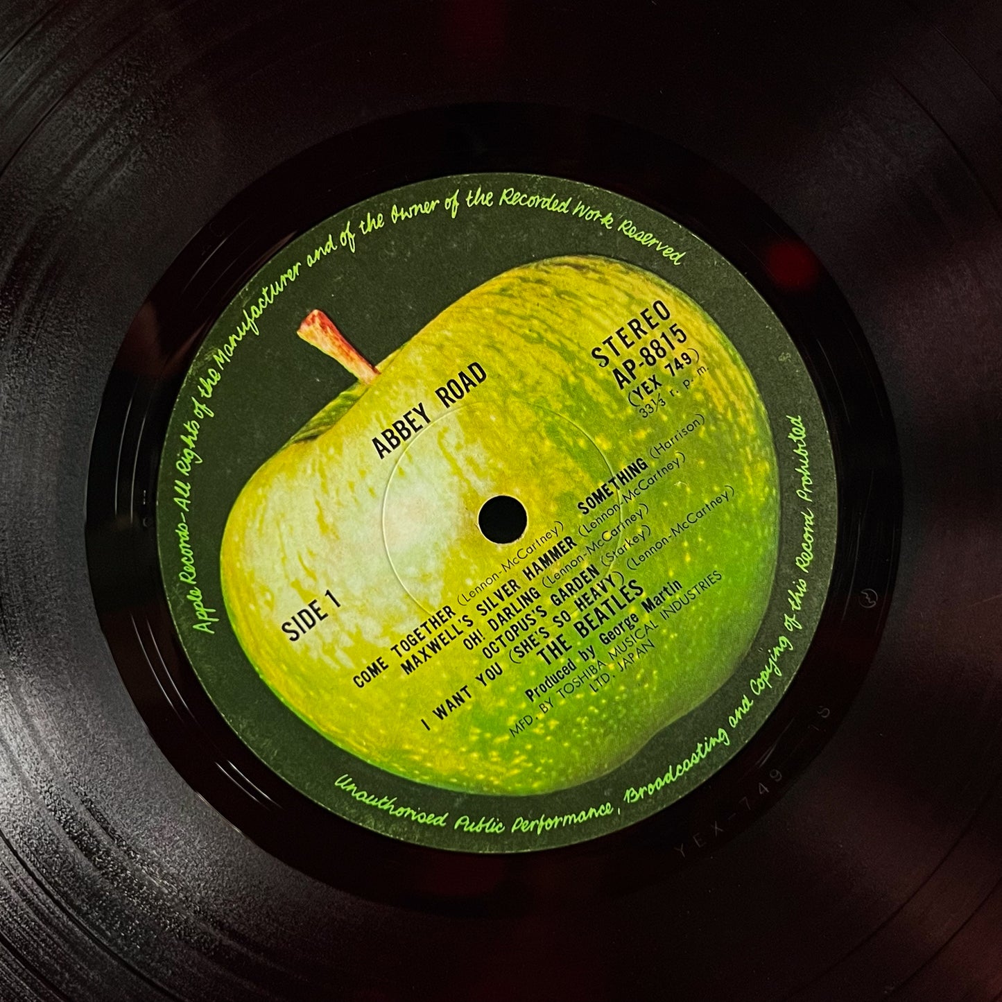 THE BEATLES – Abbey Road - 1ª Edizione Giapponese Apple AP-8815 1969 ROSSO