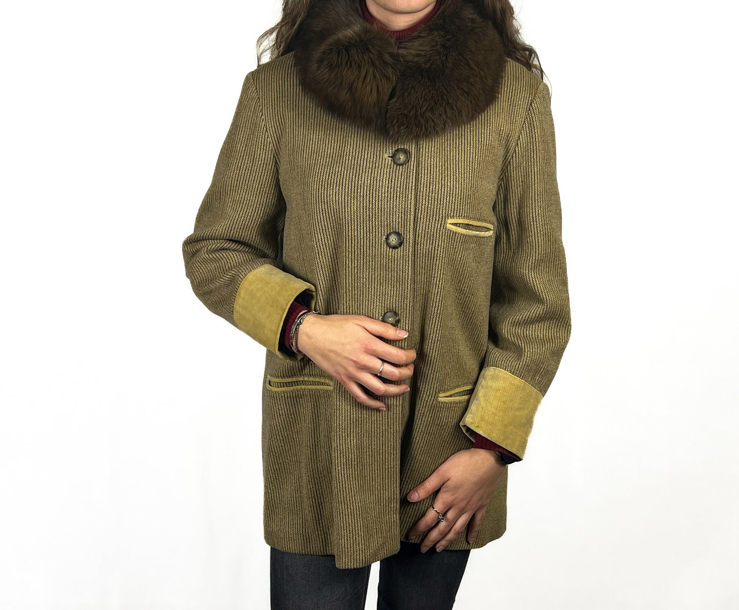 Cappotto Emporio Armani in Lana e pelliccia