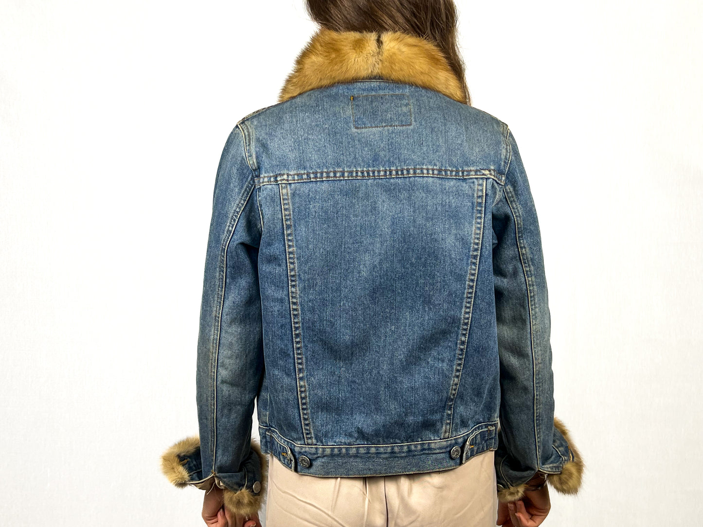 Giacca Benedetta Novi in Denim e pelliccia