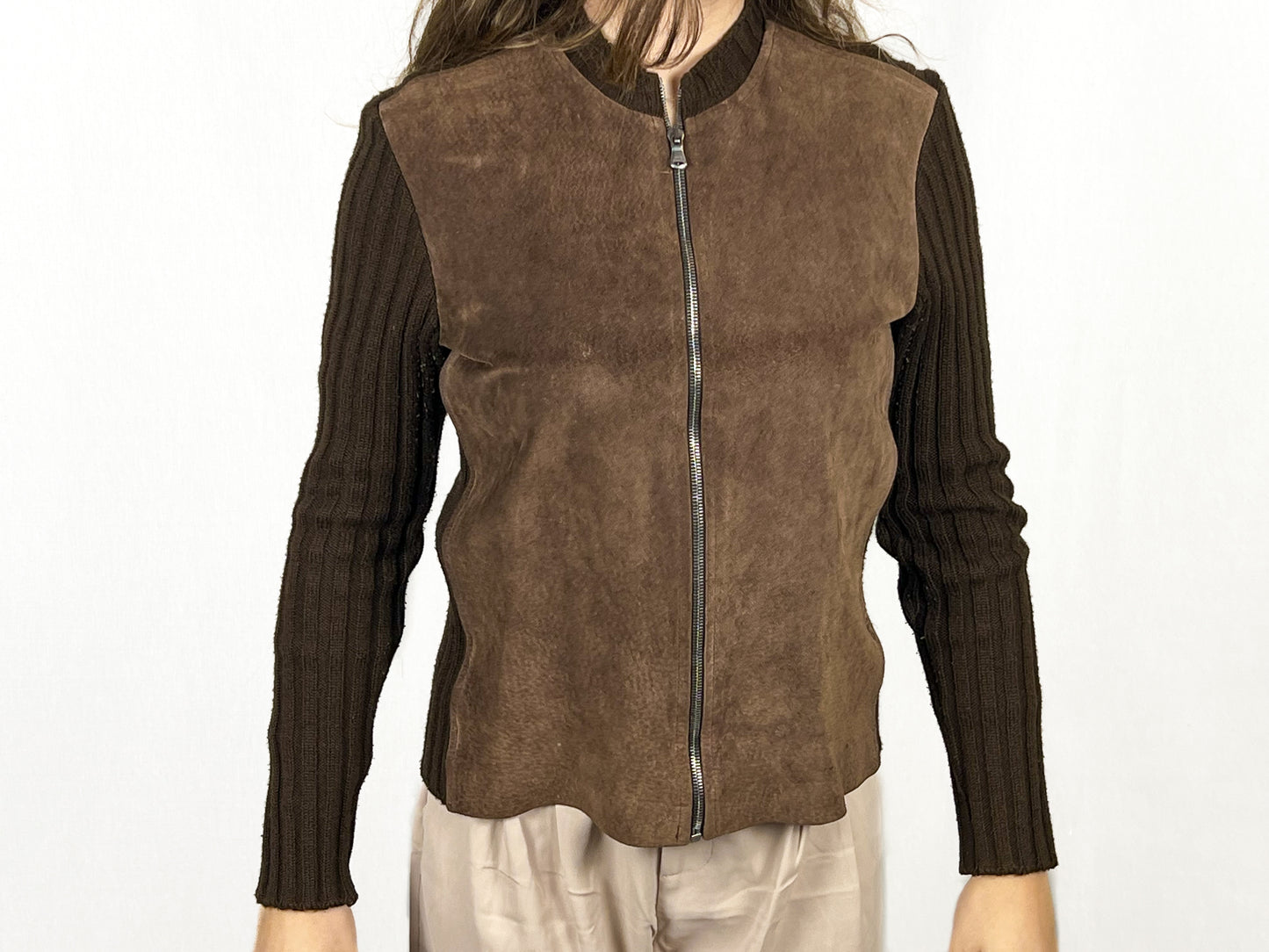 Giacca Max&Co Tricot in Pelle e Lana