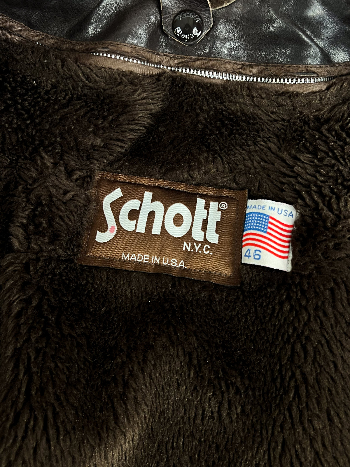 Veste bomber Schott 184SM fabriquée aux États-Unis, années 70