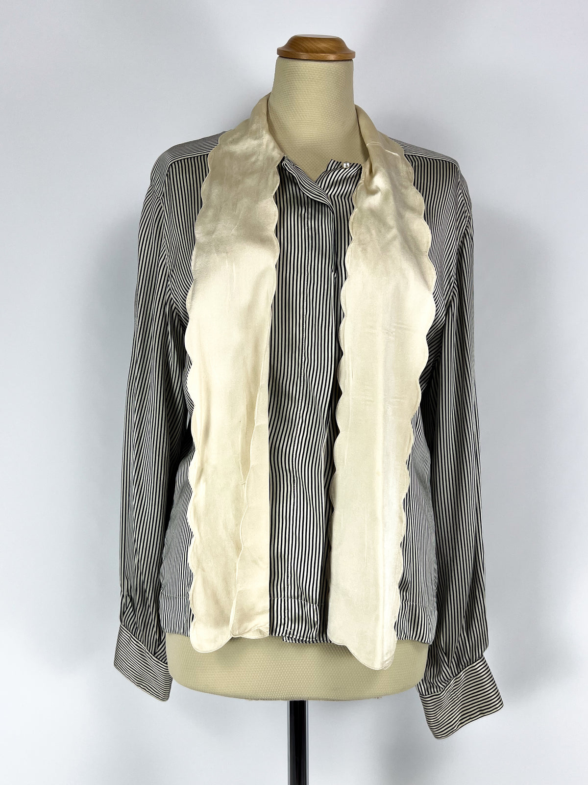 Camicia a Righe in Pura Seta anni '80