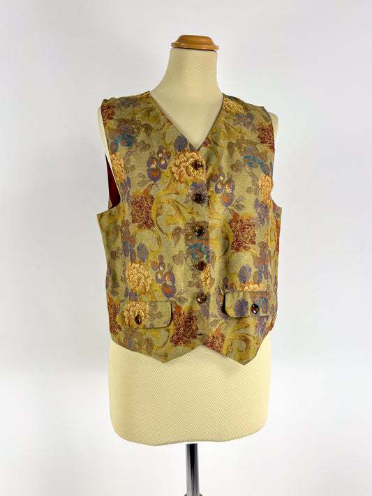 Gilet Allison jacquard floreale anni '70