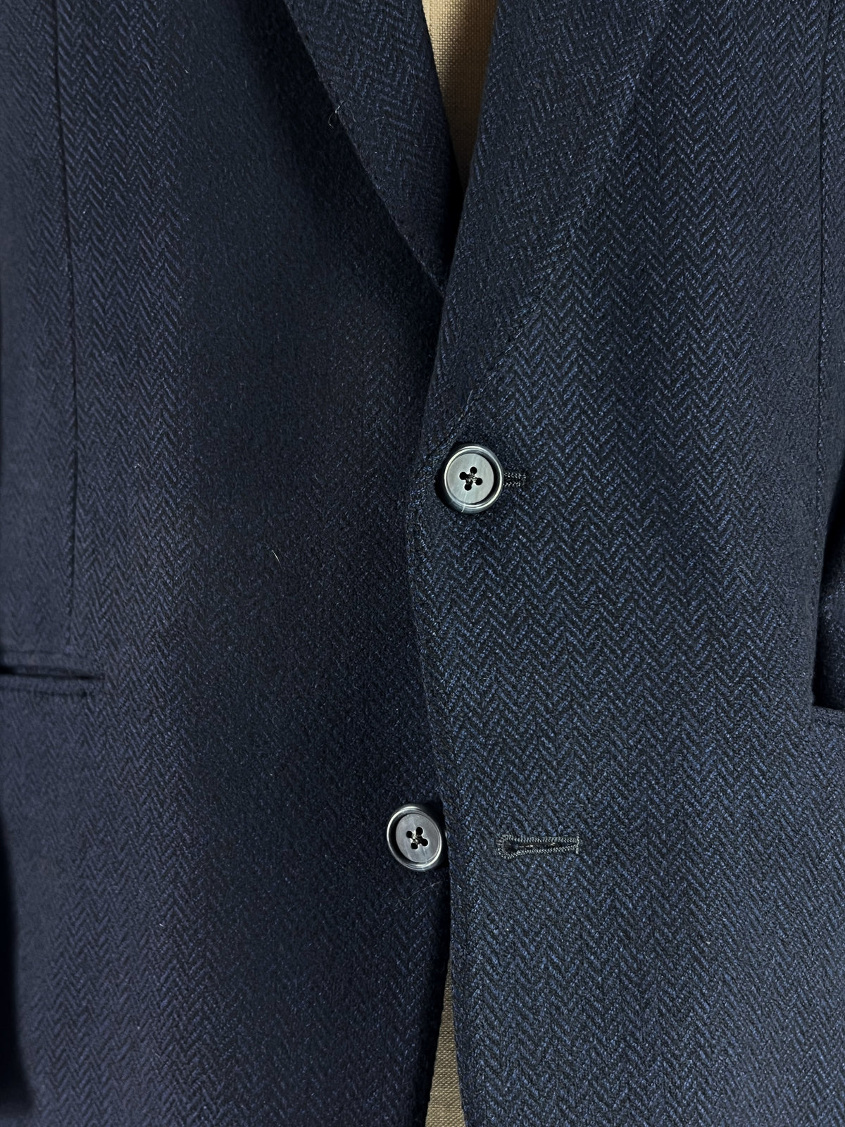 Trussardi 100s Extra Fine Wool Herringbone Jacket