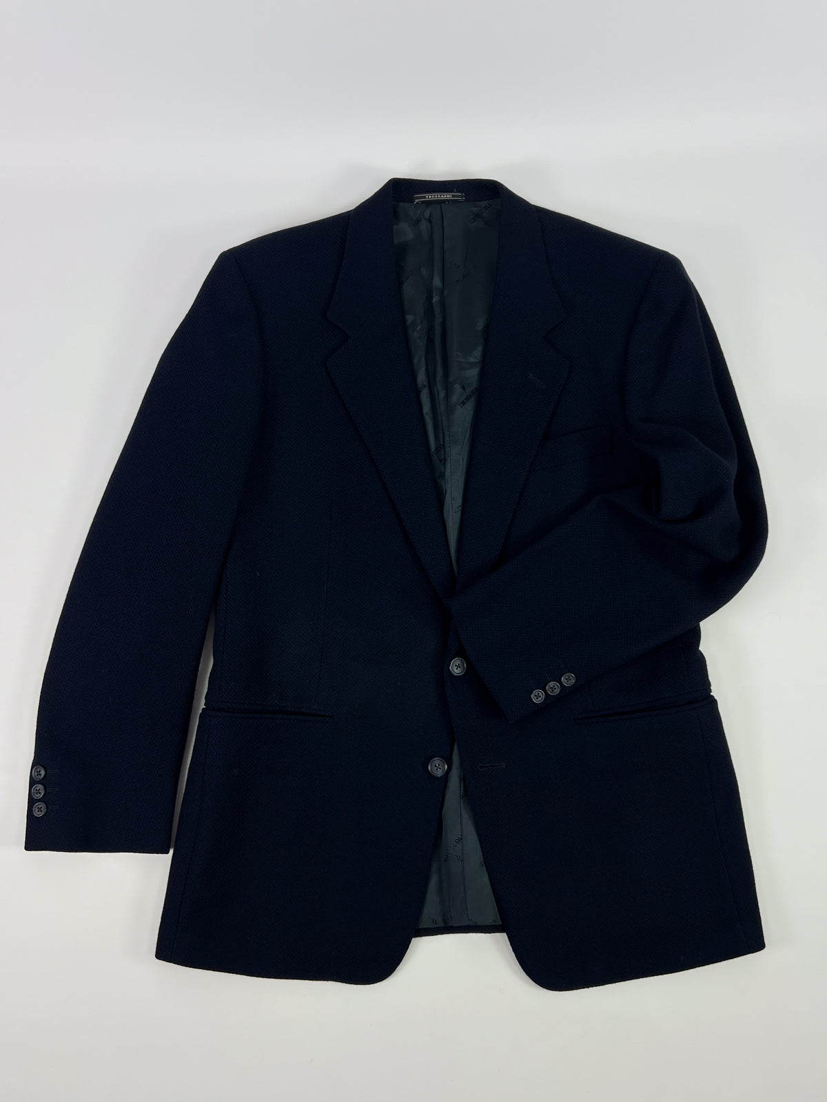 Trussardi 100s Extra Fine Wool Herringbone Jacket