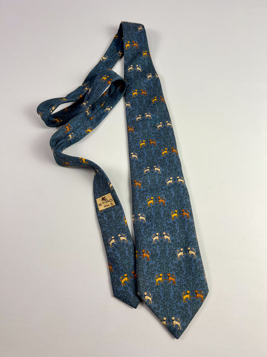 Cravatta vintage Etro micro-fantasia