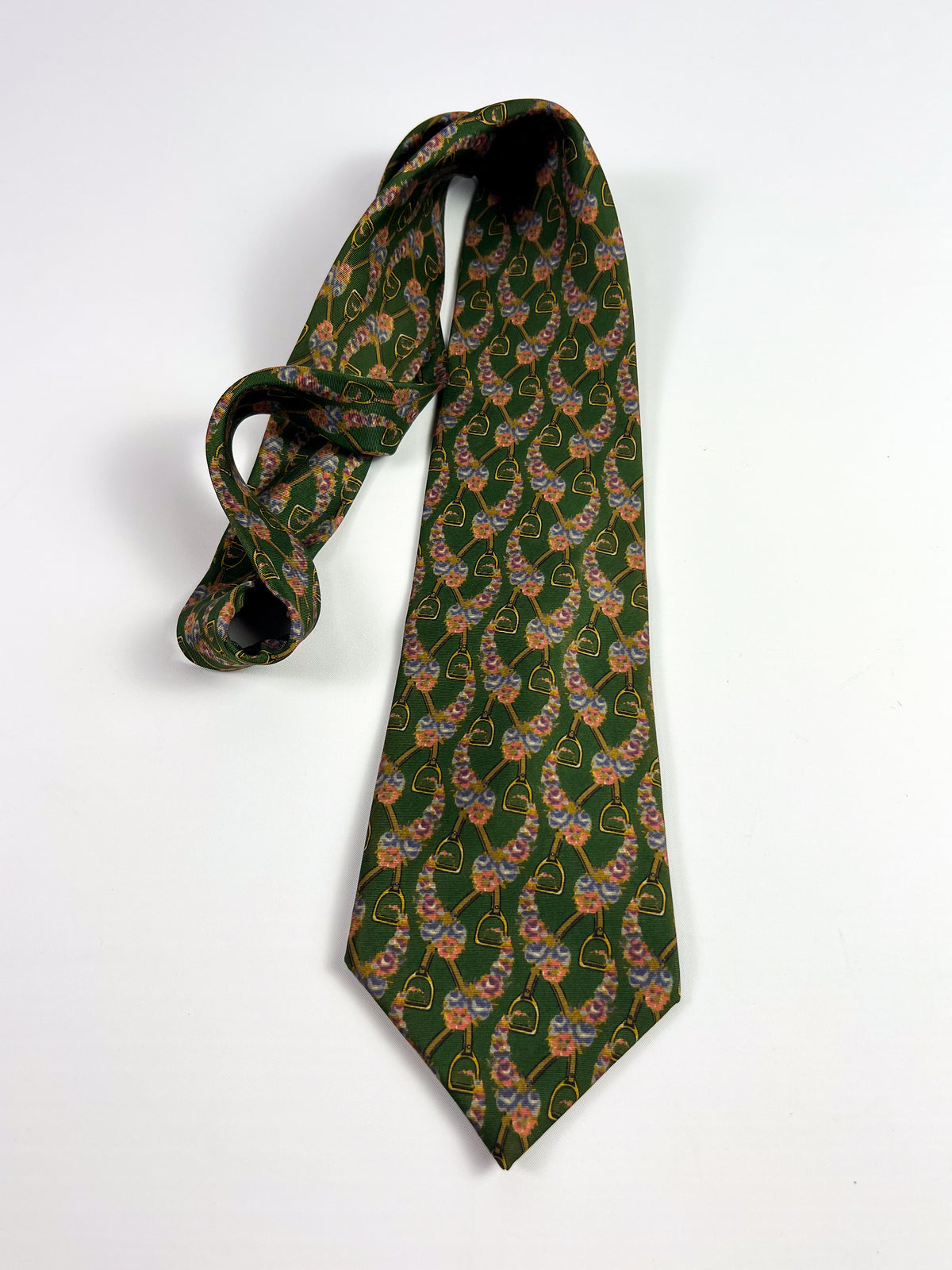 Lanvin vintage equestrian pattern tie