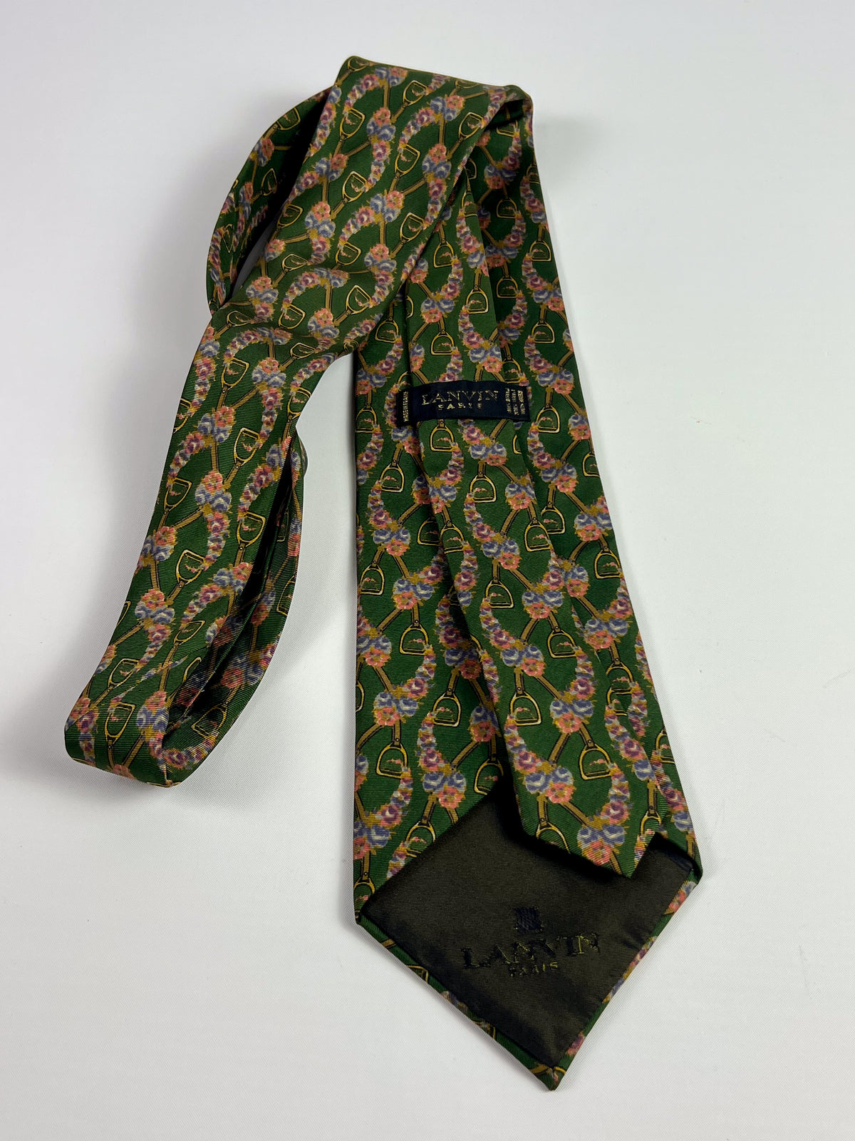 Lanvin vintage equestrian pattern tie