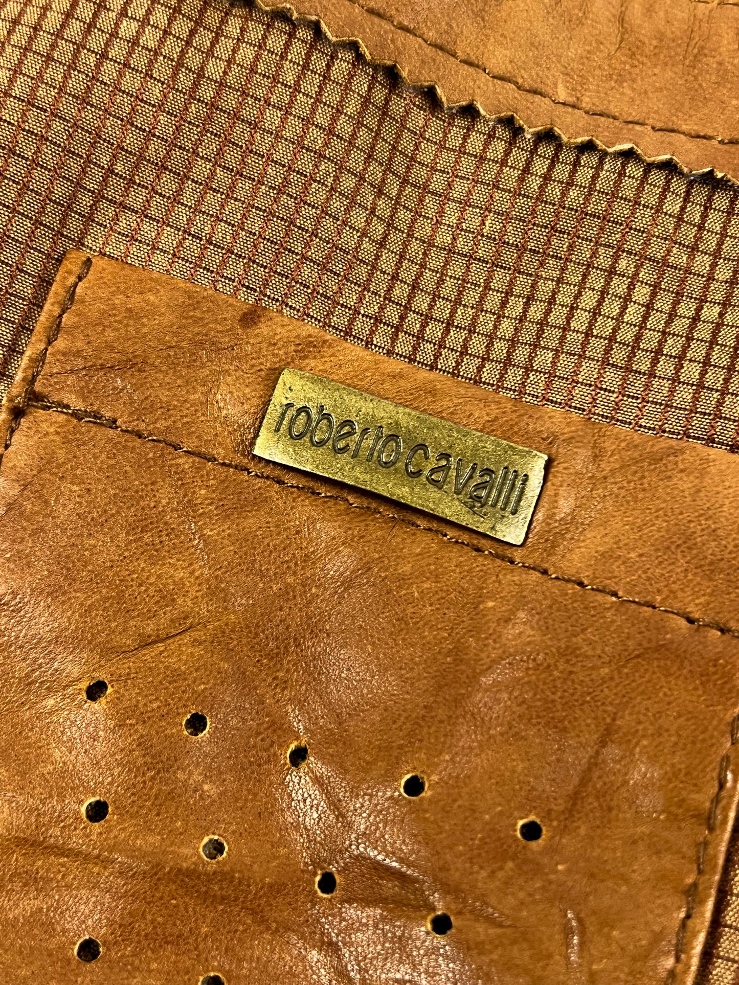 Giacca in Pelle Roberto Cavalli Y2K