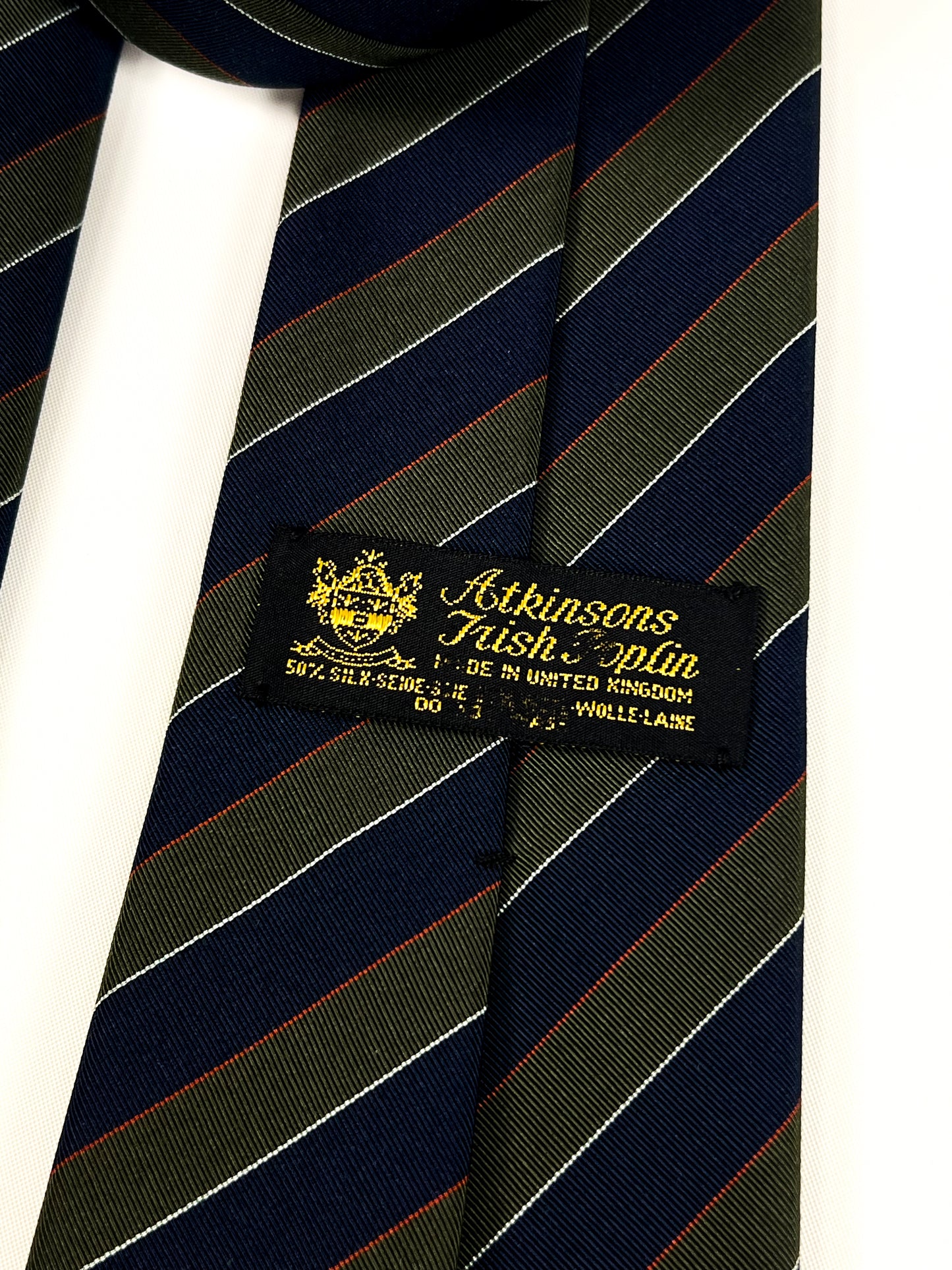 Cravatta Atkinsons Irish Poplin Regimental Made in UK