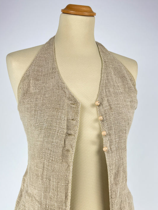 Gilet lungo La Perla in Puro Lino