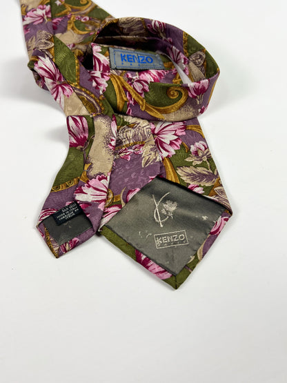 Cravatta vintage Kenzo floreale barocco