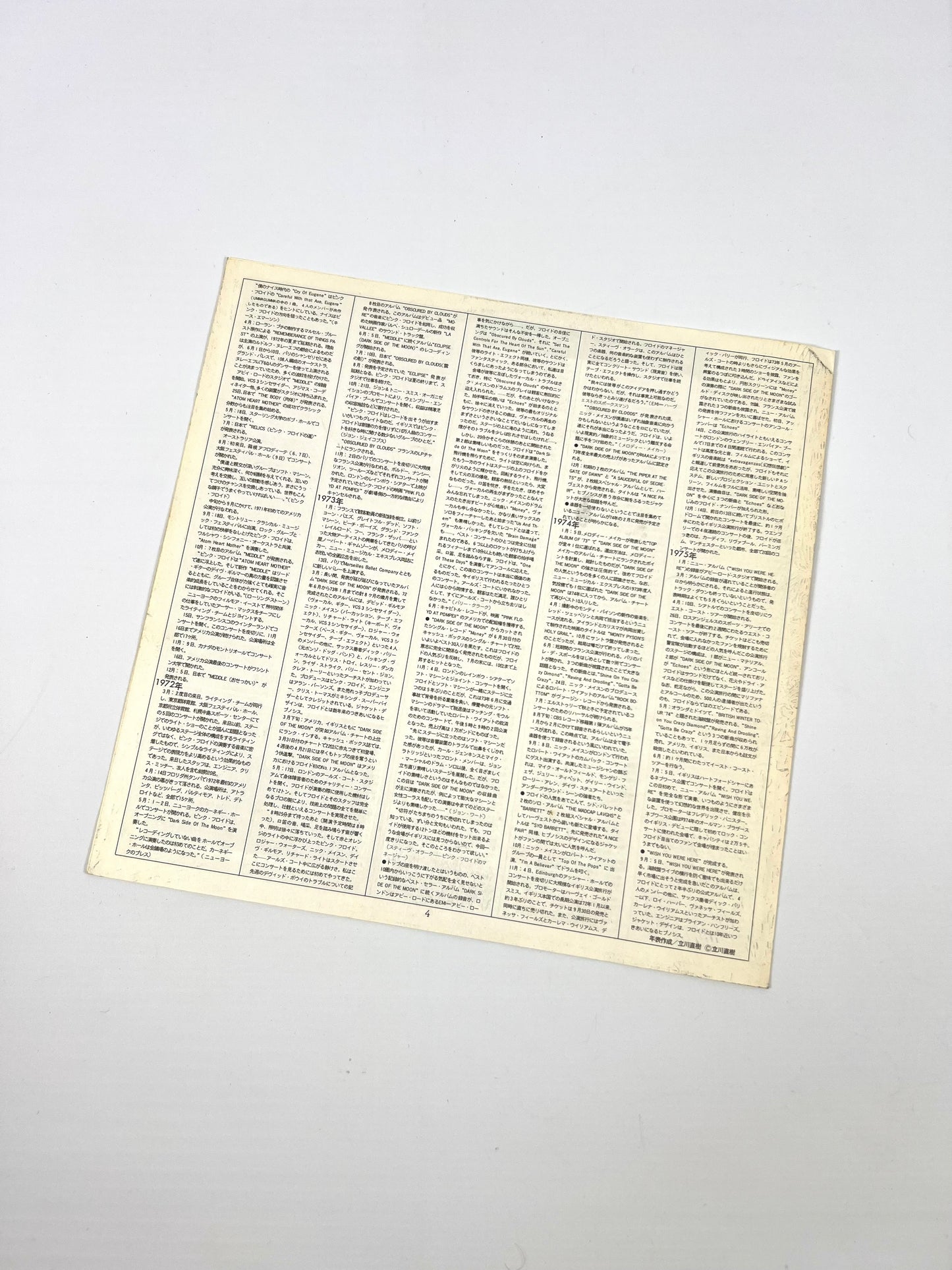 PINK FLOYD – Wish You Were Here 1ª Edizione Giapponese “Cream Cover” – CBS SOPO-100 1975