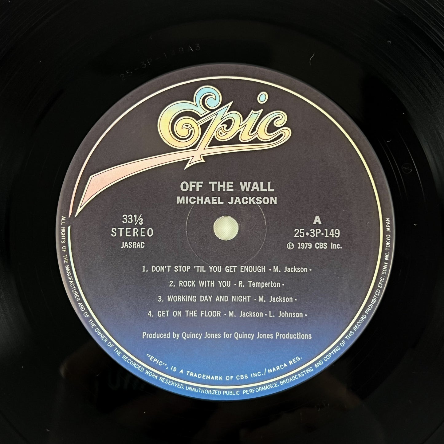 MICHAEL JACKSON – Off the Wall, 1re édition japonaise – Epic/Sony 25·3P-149, 1979