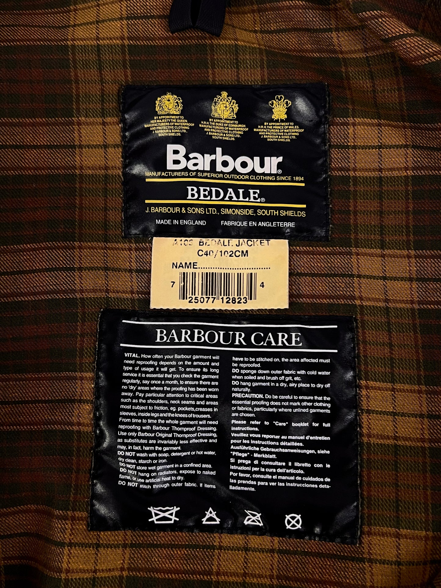 Barbour Bedale Rustic 1994 C40 (M) - Completo