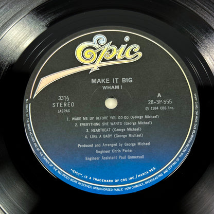 WHAM! – Make It Big – 1ª Edizione Giapponese – Epic/Sony 28·3P-555 1984