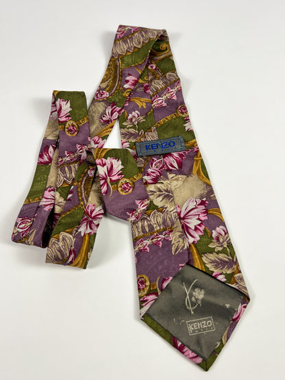 Cravatta vintage Kenzo floreale barocco