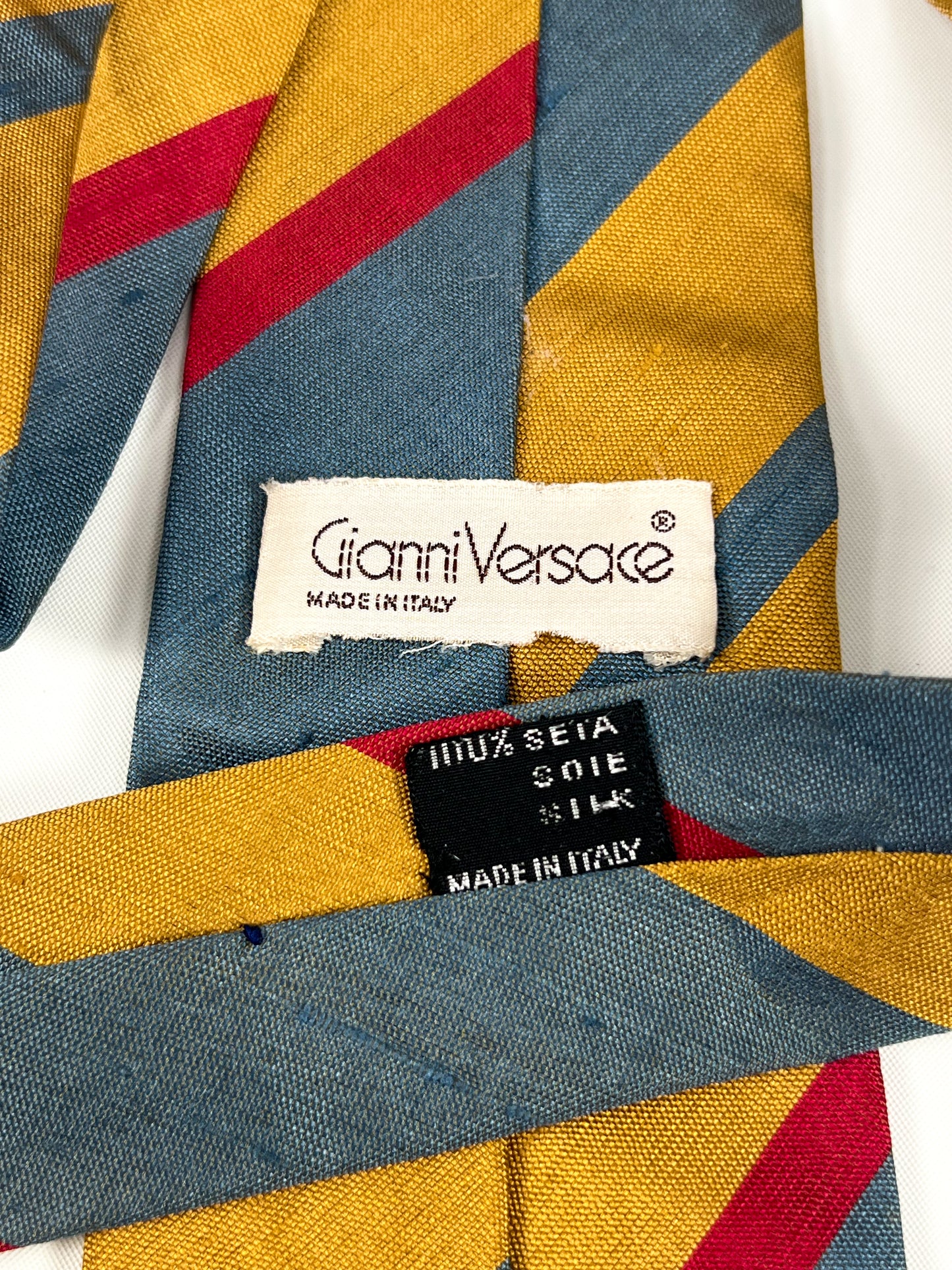 Cravatta Gianni Versace a Righe Seta Shantung