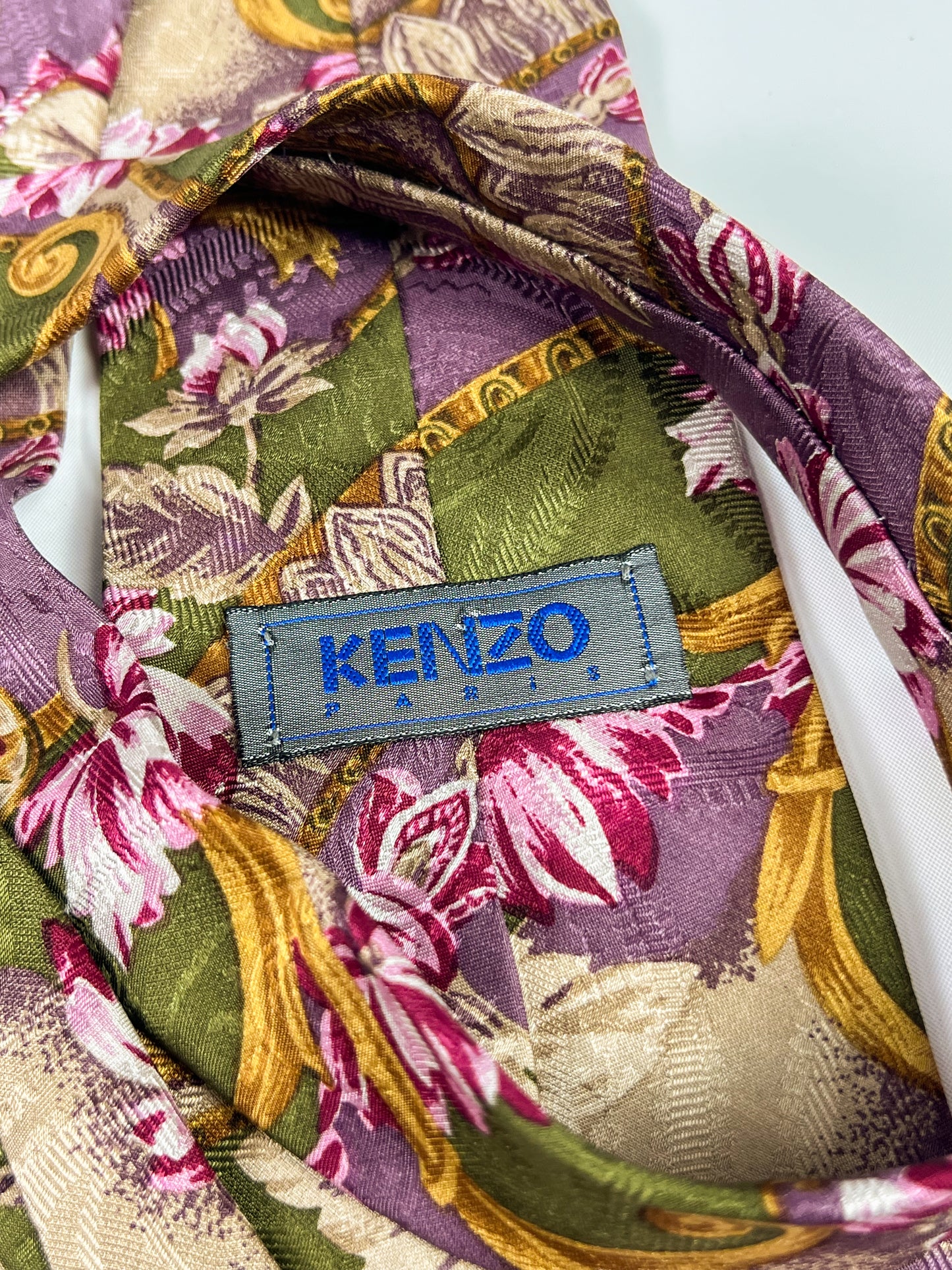 Cravatta vintage Kenzo floreale barocco