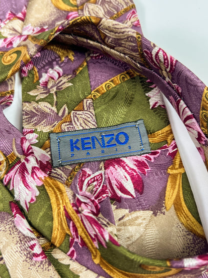 Cravatta vintage Kenzo floreale barocco