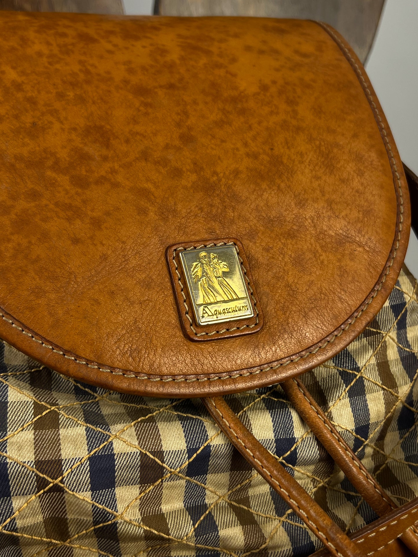 Aquascutum bag in leather and cashmere