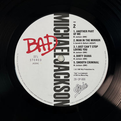 MICHAEL JACKSON – Bad 1ère édition japonaise – Epic 28·3P-800 1987 SOUS BLISTER