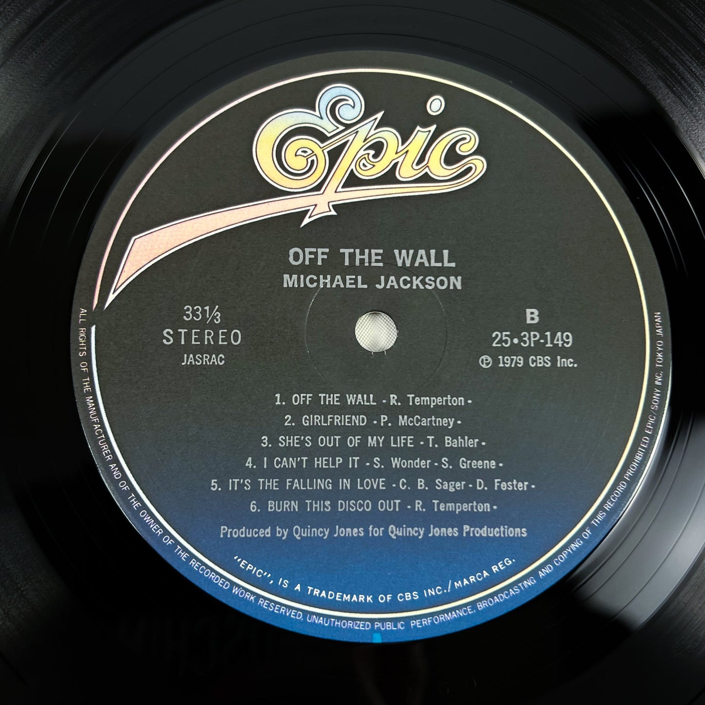 MICHAEL JACKSON – Off the Wall 1ª Edizione Giapponese– Epic/Sony 25·3P-149 1979