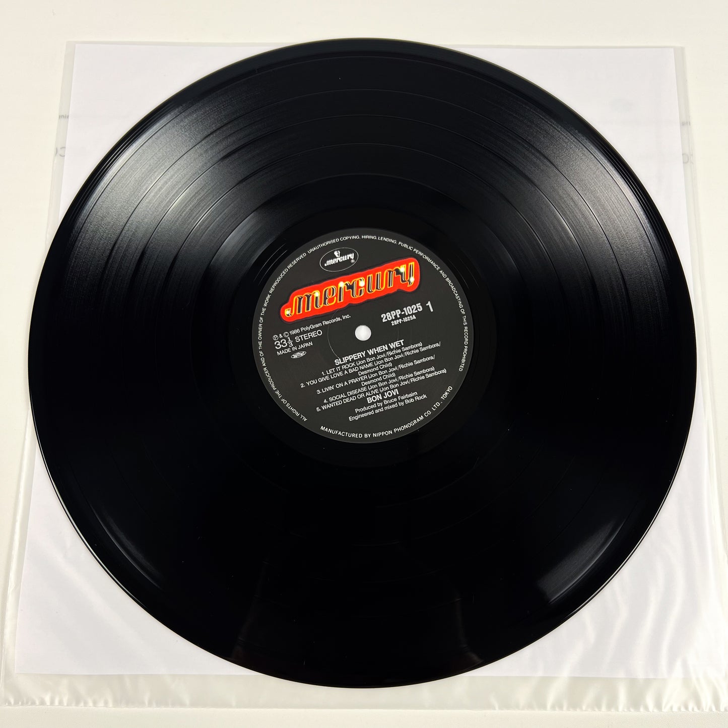 BON JOVI – Slippery When Wet 1st Japanese Edition – Mercury 28PP-1025 – 1986 (White OBI)