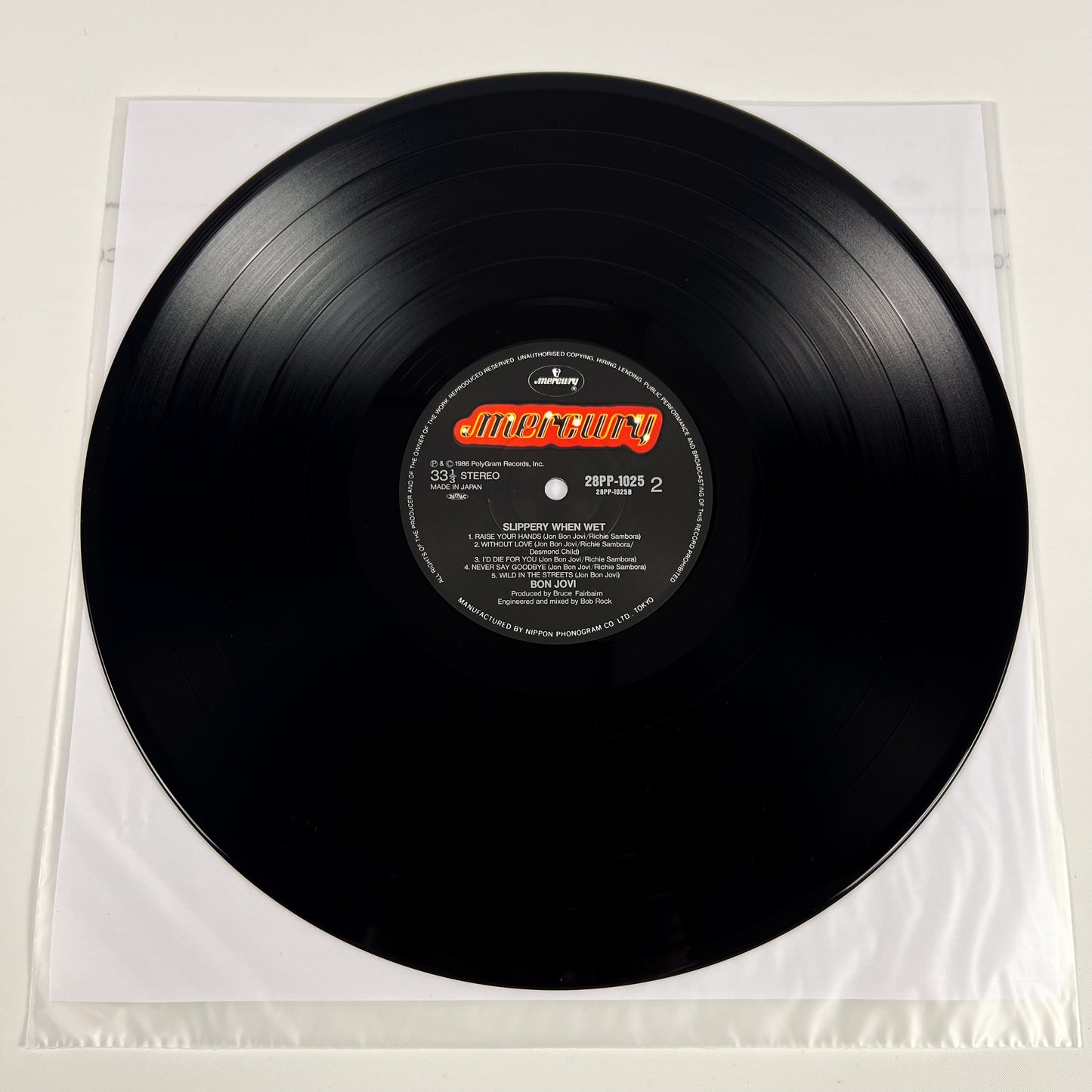 BON JOVI – Slippery When Wet 1st Japanese Edition – Mercury 28PP-1025 – 1986 (White OBI)