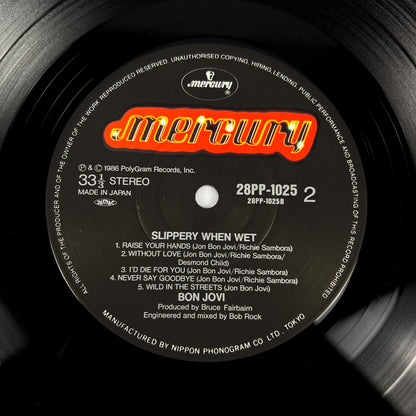 BON JOVI – Slippery When Wet 1st Japanese Edition – Mercury 28PP-1025 – 1986 (White OBI)