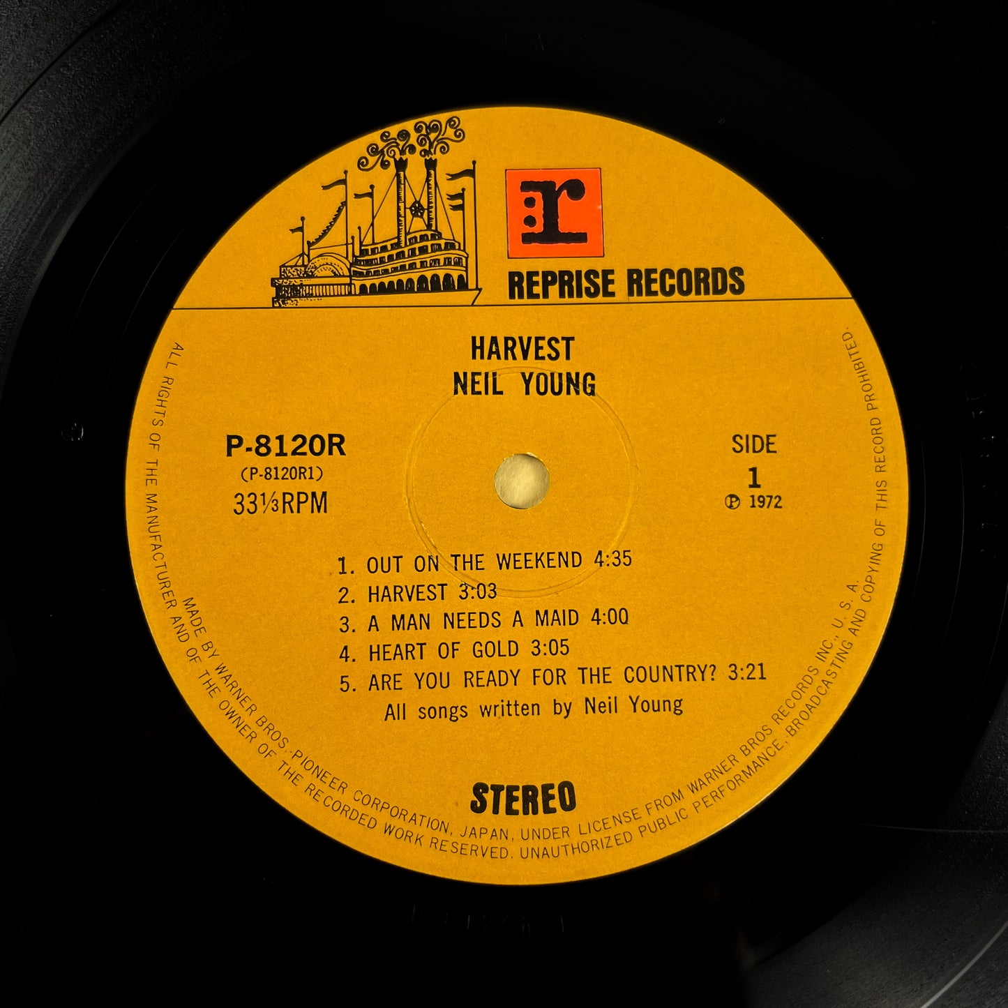 NEIL YOUNG – Harvest – 1ª Edizione Giapponese – Warner/Pioneer P-8120R (OBI ¥2.000)