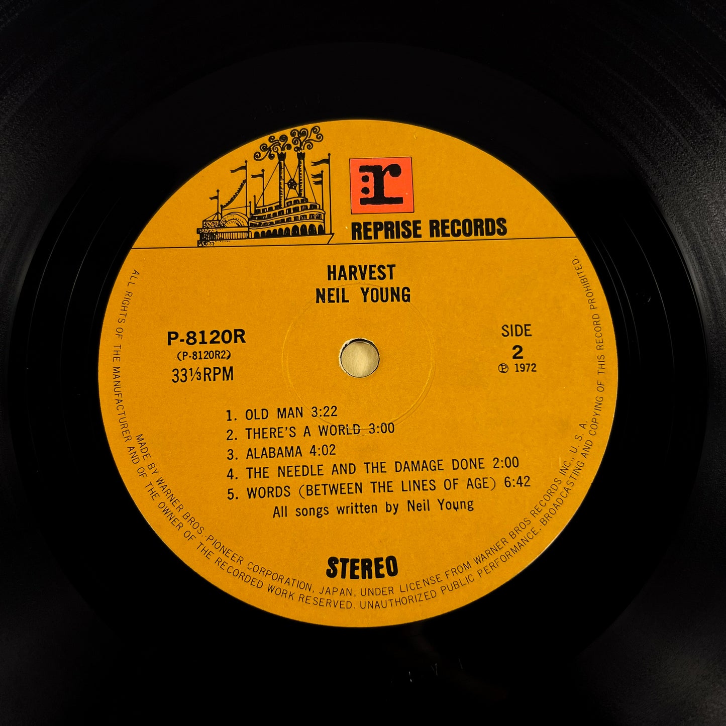 NEIL YOUNG – Harvest – 1ª Edizione Giapponese – Warner/Pioneer P-8120R (OBI ¥2.000)