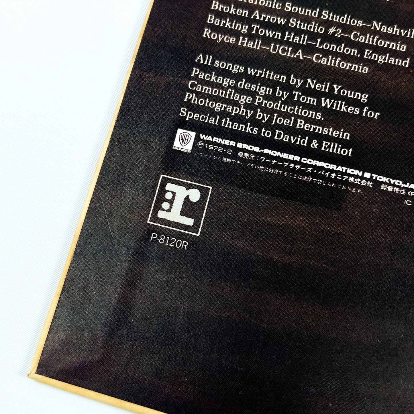 NEIL YOUNG – Harvest – 1ª Edizione Giapponese – Warner/Pioneer P-8120R (OBI ¥2.000)