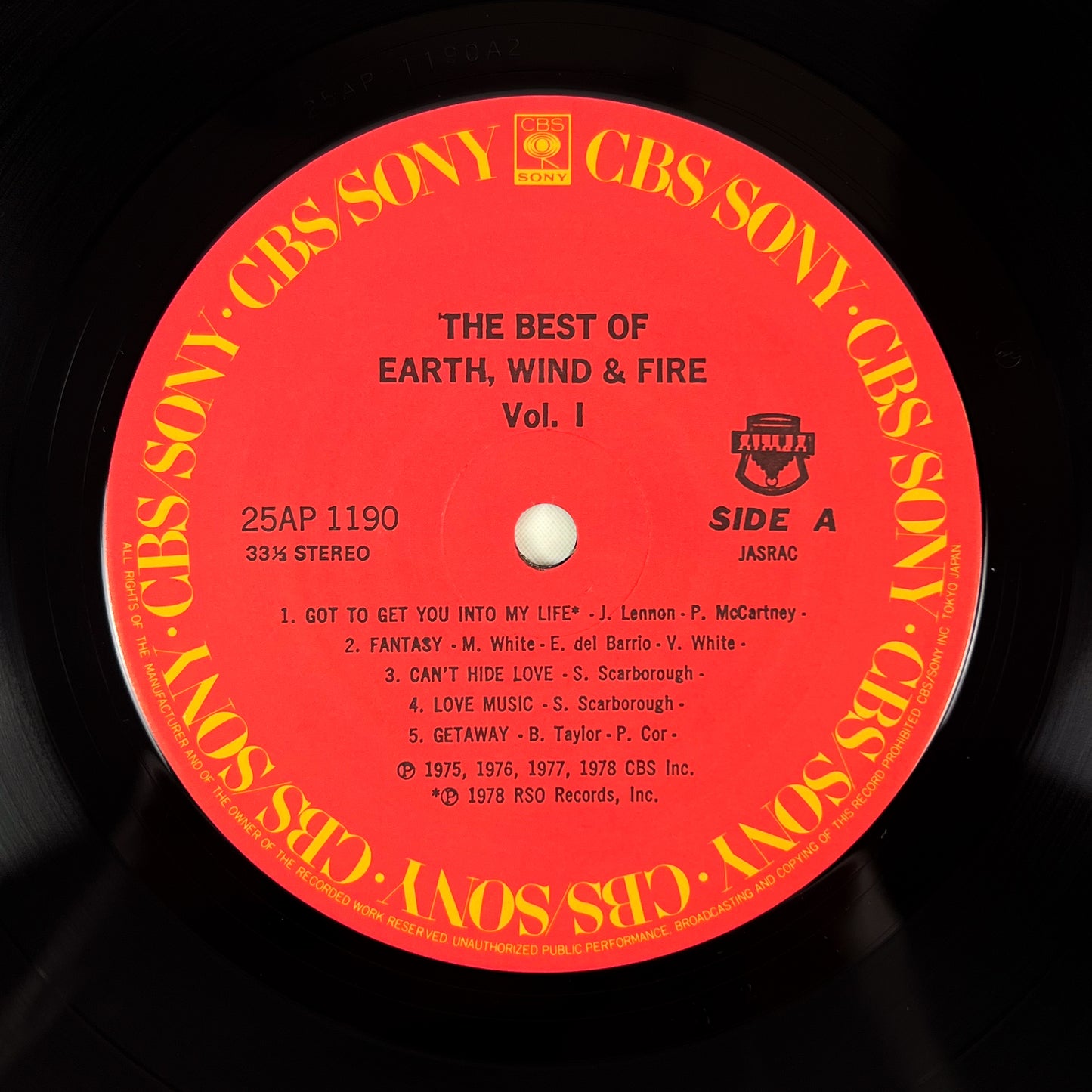 EARTH, WIND & FIRE – The Best Of Earth, Wind & Fire Vol. I Première presse japonaise 25AP 1190 1978 OBI GATEFOLD