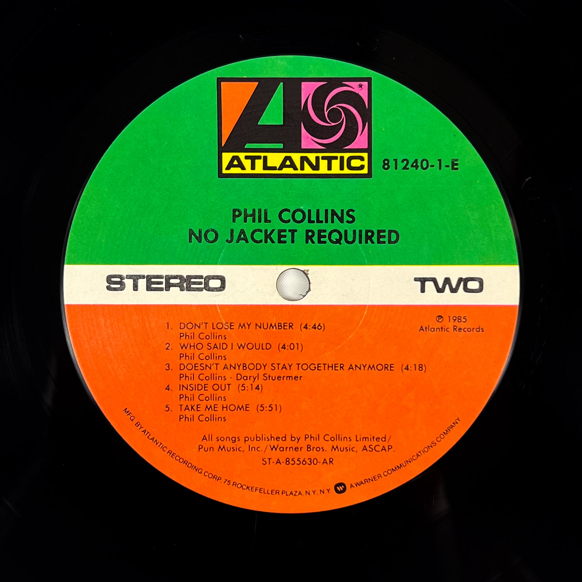 PHIL COLLINS – No Jacket Required Prima Stampa USA 81240-1-E 1985 OIS SHRINK
