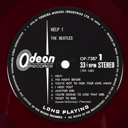 THE BEATLES – Help! Japanische Erstpressung OP-7387 1965 Rotes Vinyl