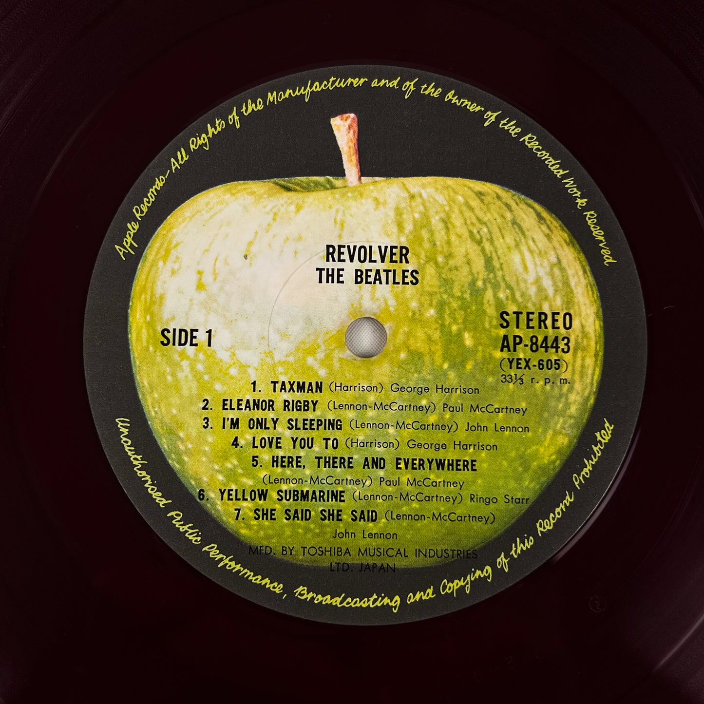 THE BEATLES – Revolver - Stampa Giapponese “Red Wine” – Apple Records AP-8443 1969